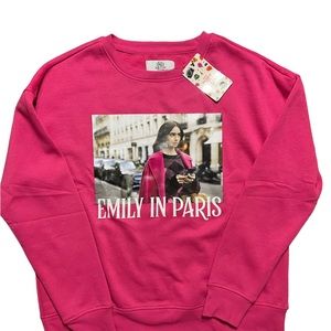 Emely in Paris , Pink sweater shirt , size small
